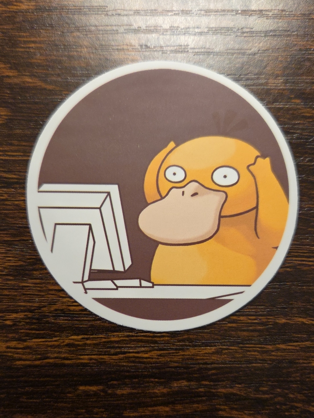 Yellow Psyduck Desk Sticker - Home Office Décor